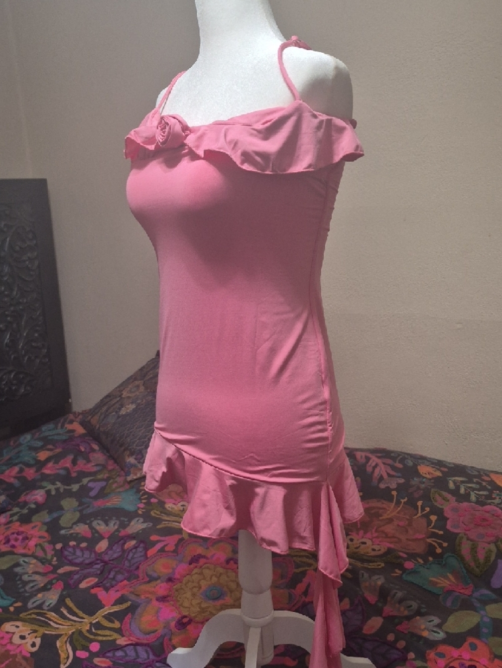 Pink Ruffle Camisole Dress - Picture 9 of 10